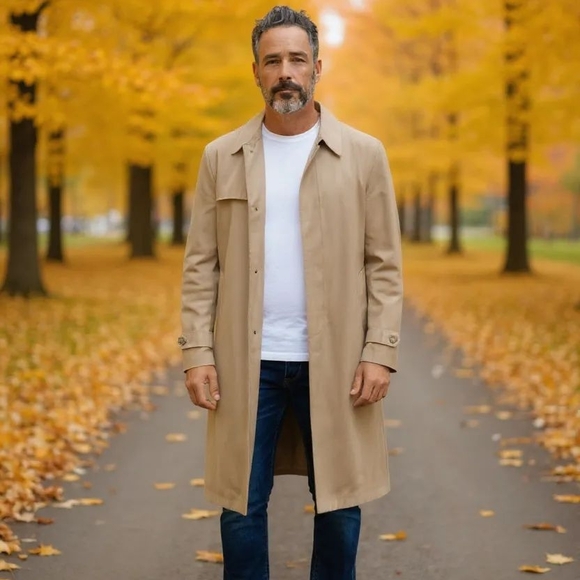 London Fog -Limited Edition Tan Trench Coat, Removable Liner Inc., Pockets, 46L - Picture 2 of 14